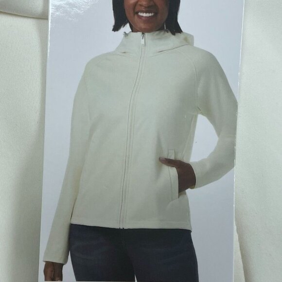 32 degrees Womens Full-Zip White Hooded Jacket Polyester Blend L d0168 - Picture 2 of 7